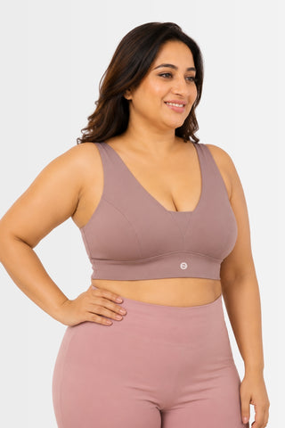 SecureFit Cotton Fixed-Pad Bra - Dark Skin