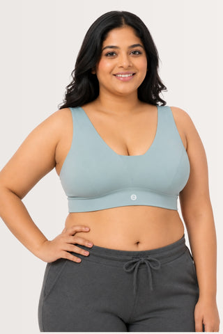 SecureFit Cotton Fixed-Pad Bra - Mint