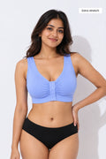 Ruched Modal Front-Open Bra - Mist