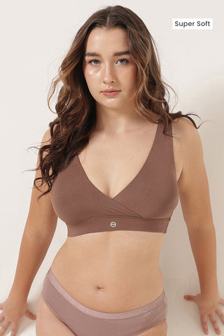 247 (Upgraded) Brown Modal Padded Maternity Feeding Bra
