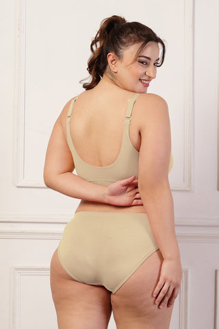 247 Pack Of 2 Extra Support Cotton Feeding Bra with Adjuster - (Navy, Skin)