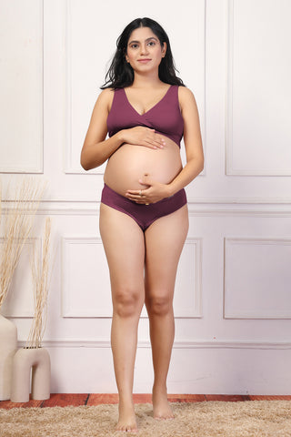 Berry Maternity Bra: Soft, breathable modal fabric moves with the body.