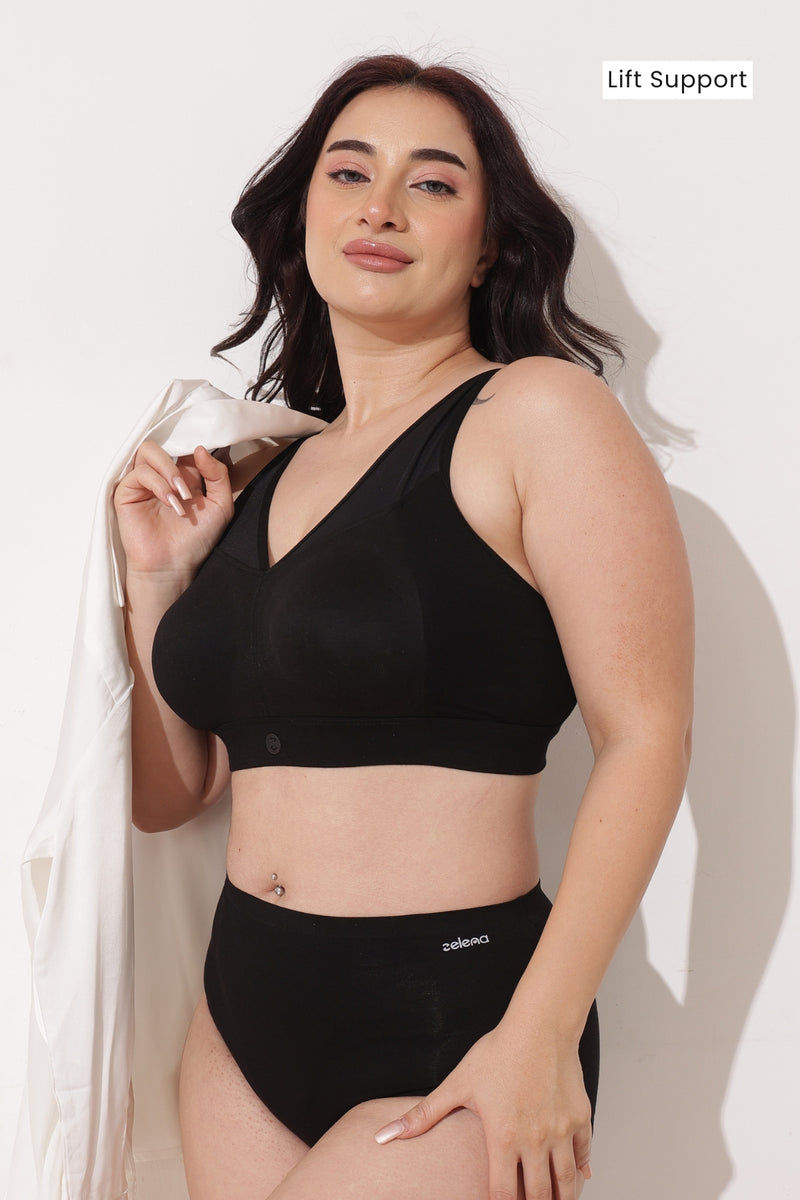 Sculpt & Lift Powermesh Bra - Black