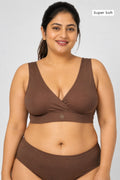 247 (Upgraded) Brown Modal Padded Maternity Feeding Bra