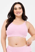 Riva Fine-Rib Cotton Feeding Bra - Baby Pink