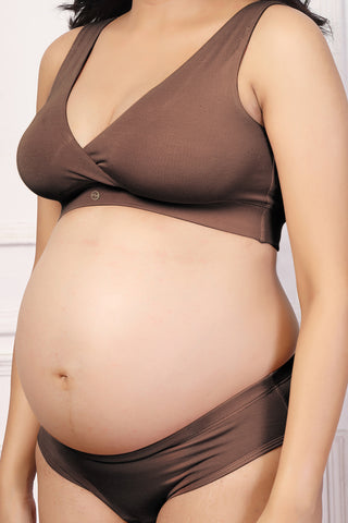247 Brown Padded Maternity Feeding Bra
