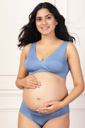 247 (Upgraded) Cornflower Blue Modal Padded Maternity Feeding Bra