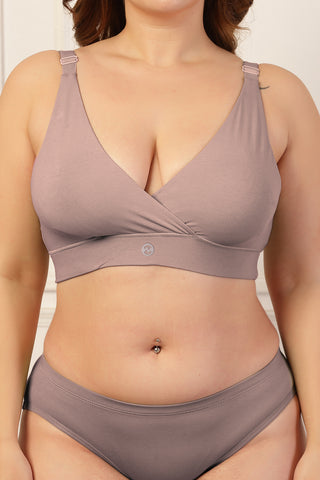 247 Extra Support Cotton Feeding Bra with Adjuster - Dark Skin