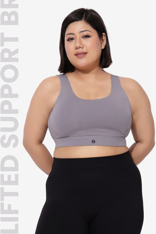 Sculpt & Lift Cotton Sports Bra - Grey