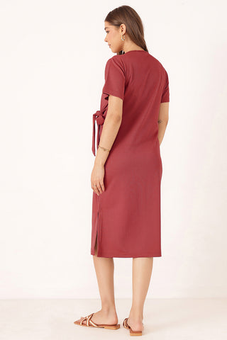 Mario Rib Zipless Feeding Dress - Maroon