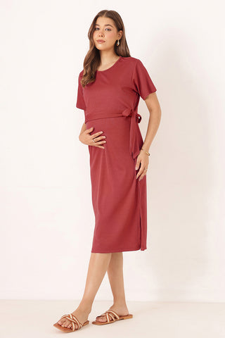 Mario Rib Zipless Feeding Dress - Maroon