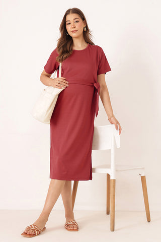 Mario Rib Zipless Feeding Dress - Maroon