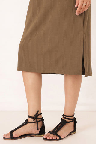 Signature Jacquard Rib Zipless Feeding Dress - Brown