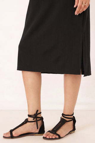 Signature Jacquard Rib Zipless Feeding Dress - Black