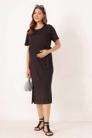 Mario Rib Zipless Feeding Dress - Black