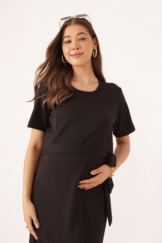 Mario Rib Zipless Feeding Dress - Black