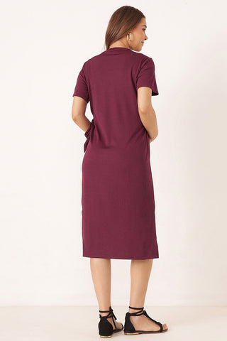 Mario Rib Zipless Feeding Dress - Wine
