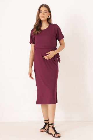Mario Rib Zipless Feeding Dress - Wine