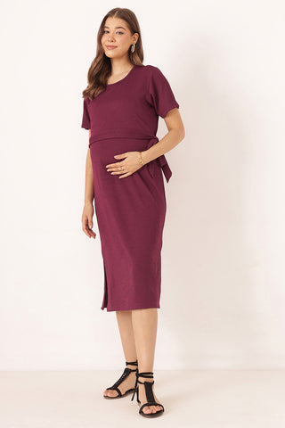 Mario Rib Zipless Feeding Dress - Wine