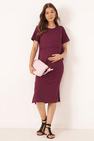 Mario Rib Zipless Feeding Dress - Wine