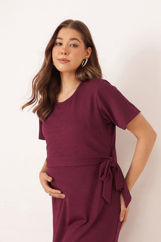 Mario Rib Zipless Feeding Dress - Wine