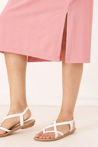Signature Jacquard Rib Zipless Feeding Dress - Pink