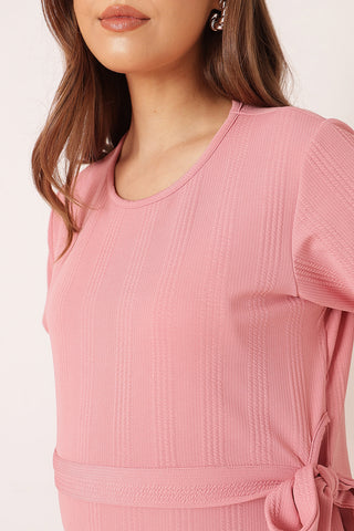 Signature Jacquard Rib Zipless Feeding Dress - Pink