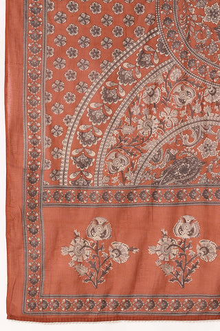 Rust Orange 100% Cotton Concealed Zip Feeding Maternity Kurta Set with Dupatta