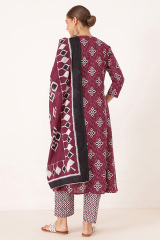 Wine 100% Cotton Concealed Zip Feeding Maternity Kurta Set with Dupatta