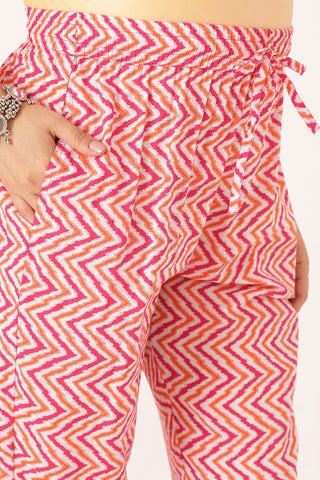 Rani Pink 100% Cotton Concealed Zip Feeding Maternity Kurta Set with Dupatta
