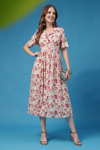 Detail of Hidden Feeding Zips & Pockets on All Over Printed Zipless Feeding Shirt Dress for Breastfeeding