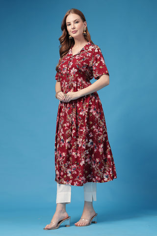House of Zelena All Over Printed Zipless Feeding Shirt Dress - Trusted by Mothers for Quality