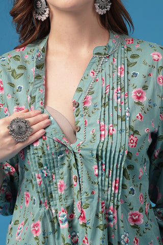 Model wearing Light Green Top; garment provides coverage and fit for a changing body.