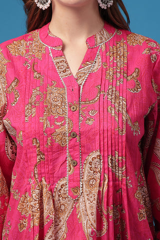 Fuchsia Top; lightweight material is soft on skin and flowy.