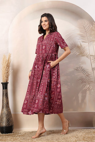 Mulberry Magic Glow Zipless Feeding Maternity Dress