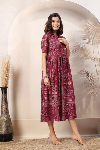 Mulberry Magic Glow Zipless Feeding Maternity Dress