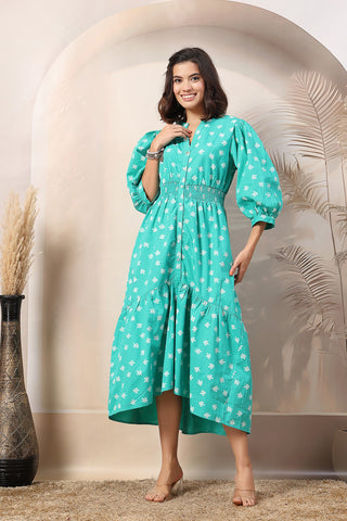 Light Green Zipless Maternity Dress with Tiers