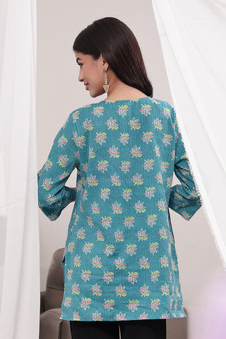 Teal Booty Feeding Top; zipless access ensures simple and quick nursing.