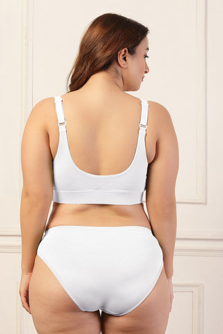 247 Extra Support Cotton Feeding Bra with Adjuster - White