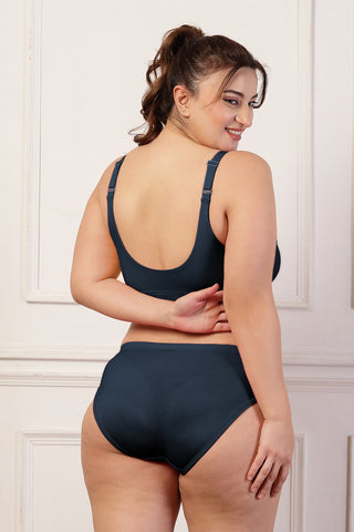 247 Extra Support Cotton Feeding Bra with Adjuster - Navy Blue