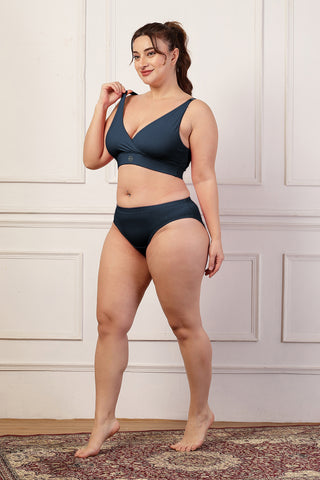 247 Extra Support Cotton Feeding Bra with Adjuster - Navy Blue