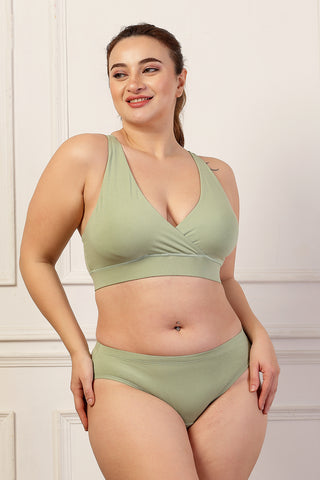 247 Extra Support Cotton Racerback Feeding Bra with Adjuster - Pista