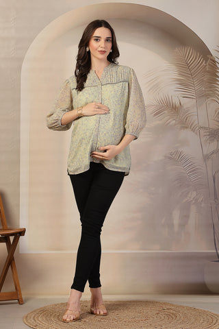 Sage Meadow Zipless Maternity Feeding Top - Pista