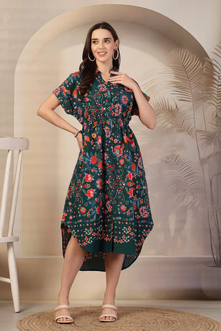 All Over Printed Zipless Maternity Feeding Dress