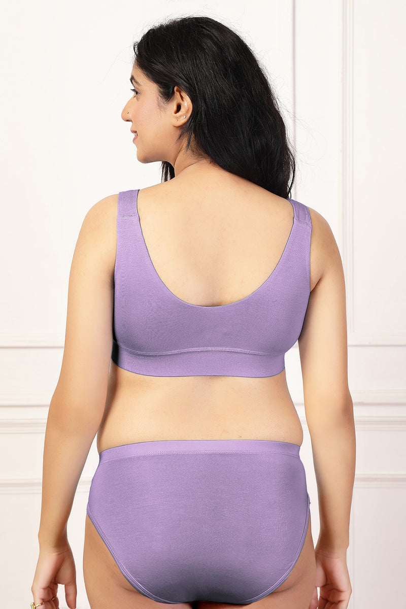 247 (Upgraded) Lavender Modal Padded Maternity Feeding Bra