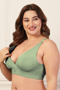 247 Extra Support Cotton Feeding Bra with Adjuster - Medium Green