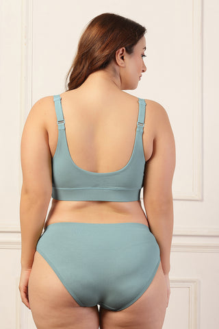 247 Extra Support Cotton Feeding Bra with Adjuster - Mint