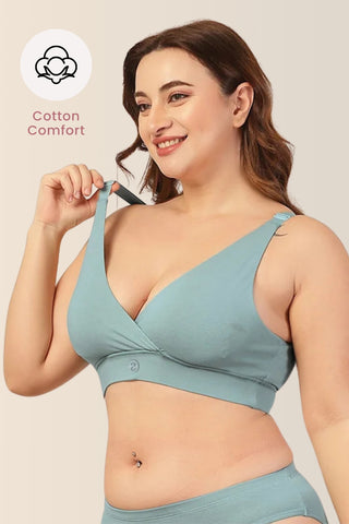 247 Extra Support Cotton Feeding Bra with Adjuster - Mint