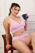 247 Extra Support Cotton Feeding Bra with Adjuster - Pink