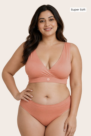 247 (Upgraded) Coral Modal Padded Maternity Feeding Bra
